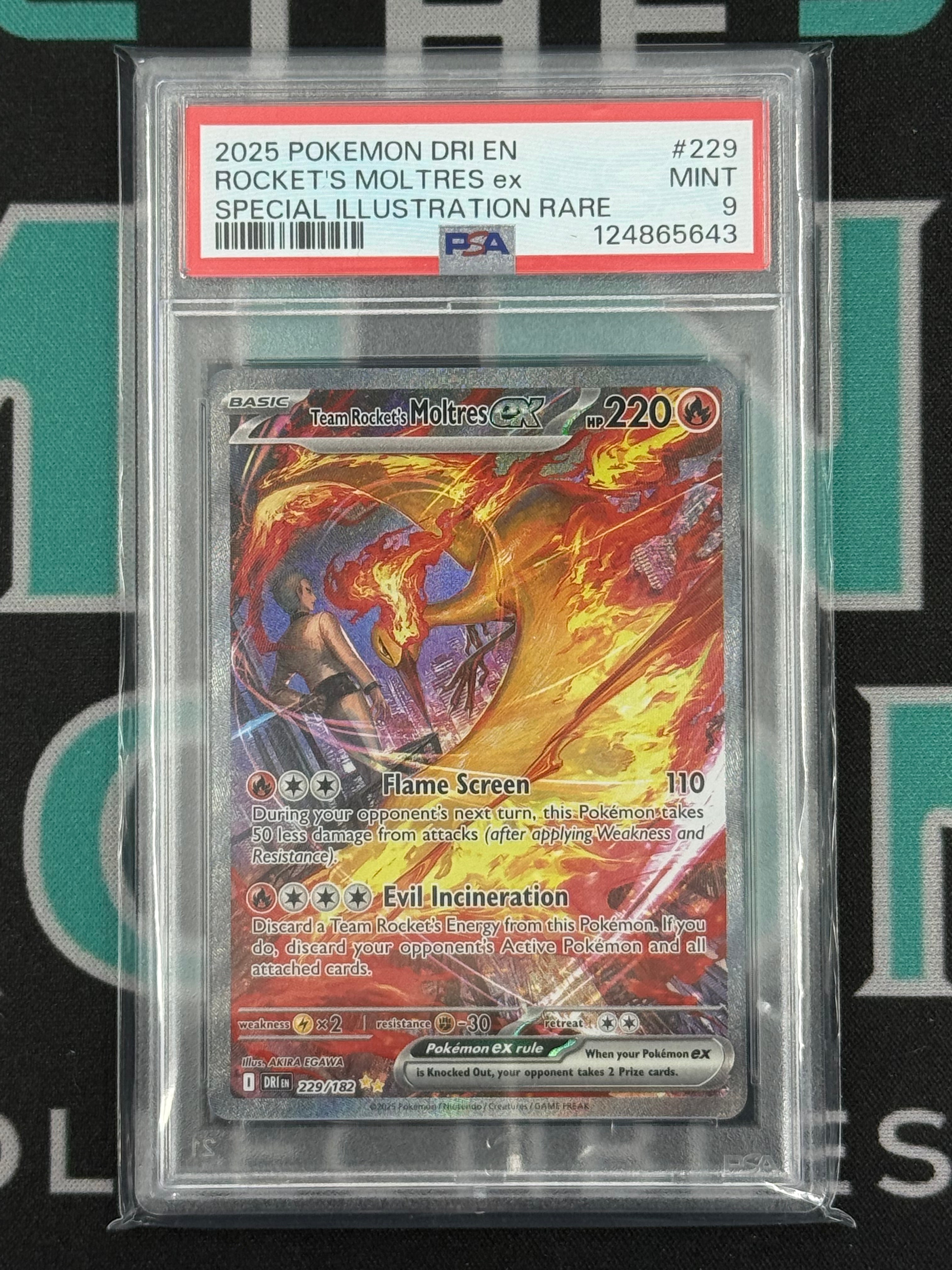 2025 Destined Rival Moltres EX Special Illustration Rare PSA 9