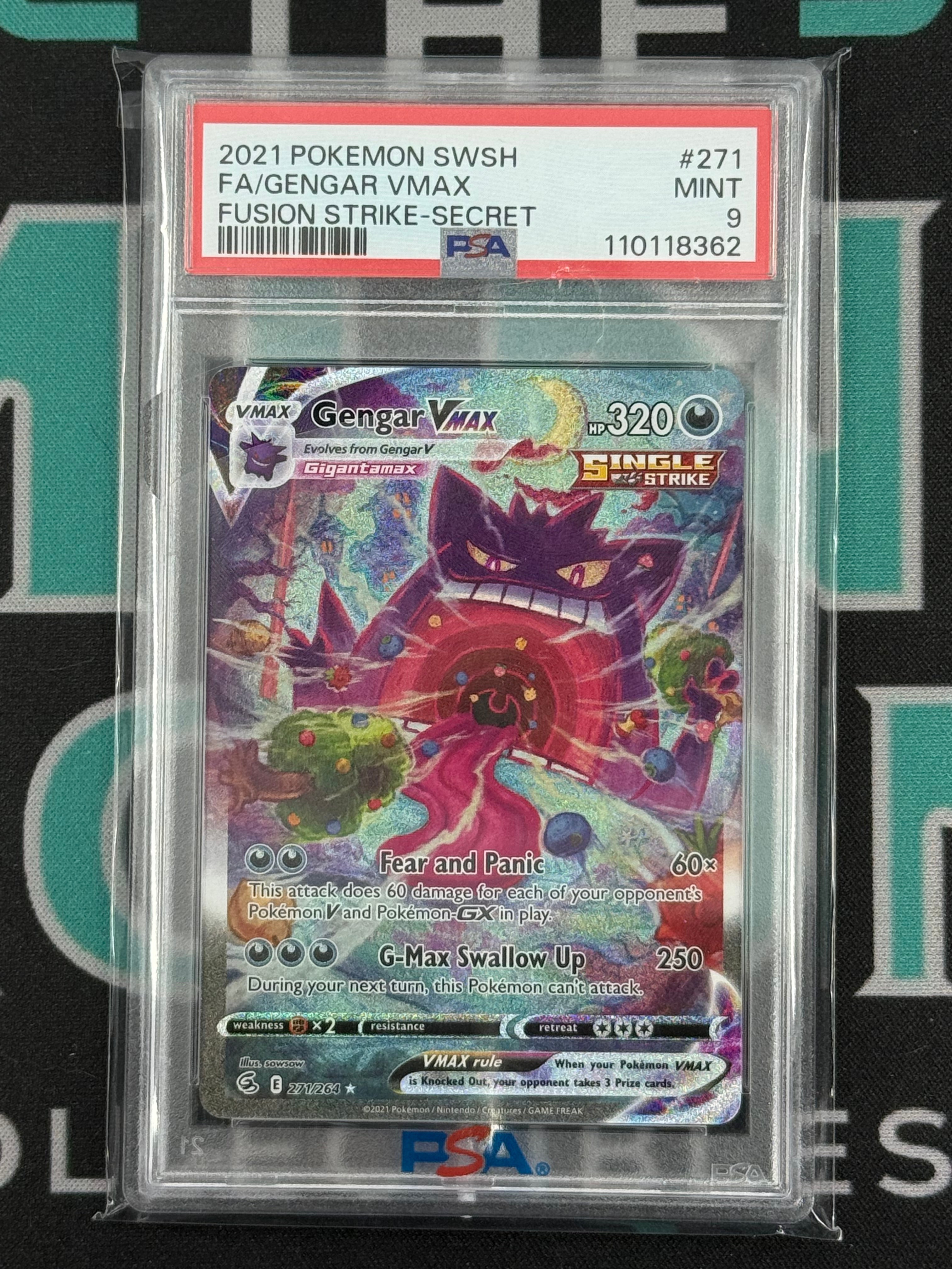 2021 Fusion Strike Gengar Vmax Alternate Art Rare PSA 9