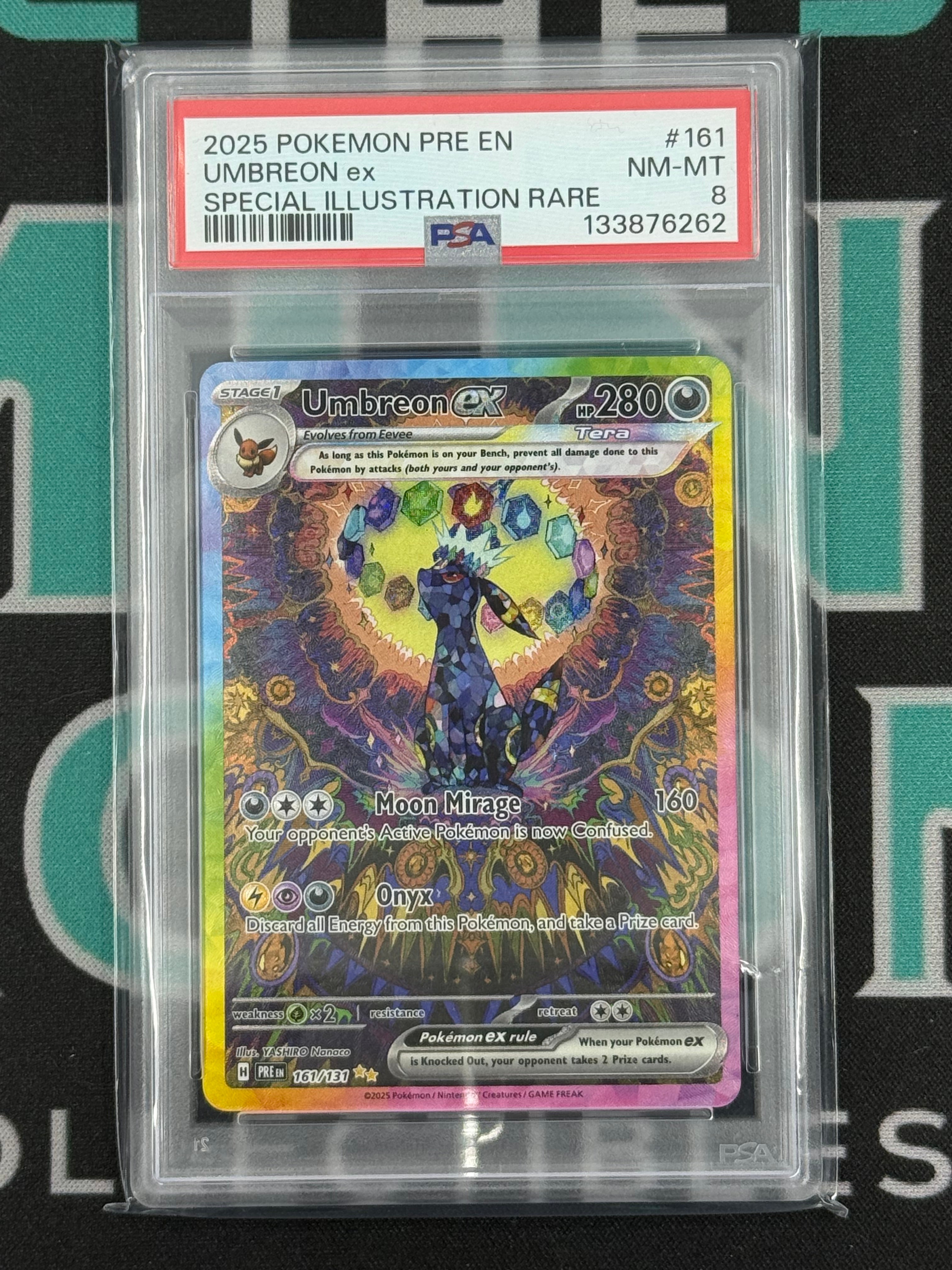 2025 Prismatic Evolution Umbreon EX Special Illustration Rare PSA 8
