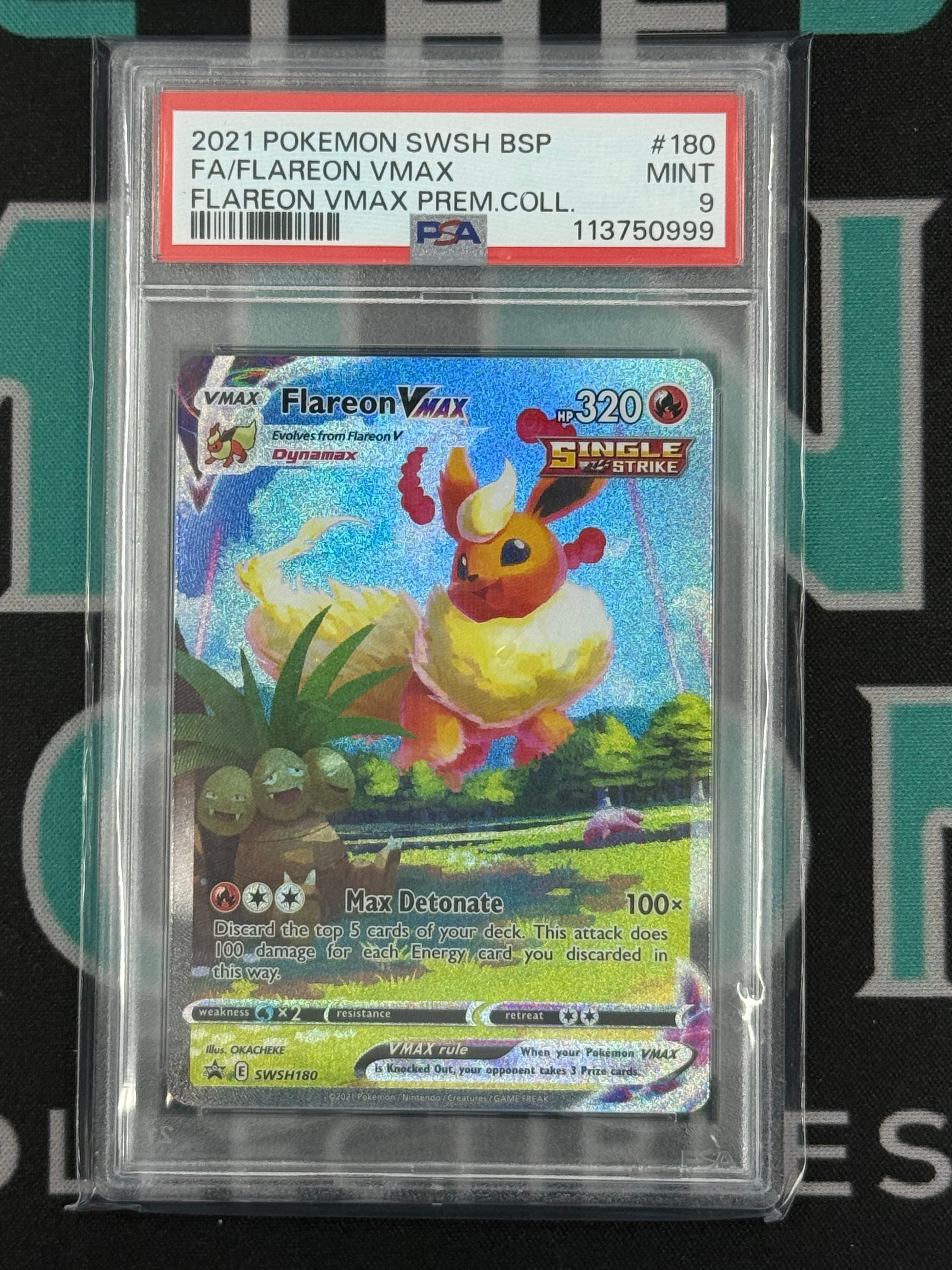 2021 Sword & Shield Flareon Vmax Black Star Promo PSA 9