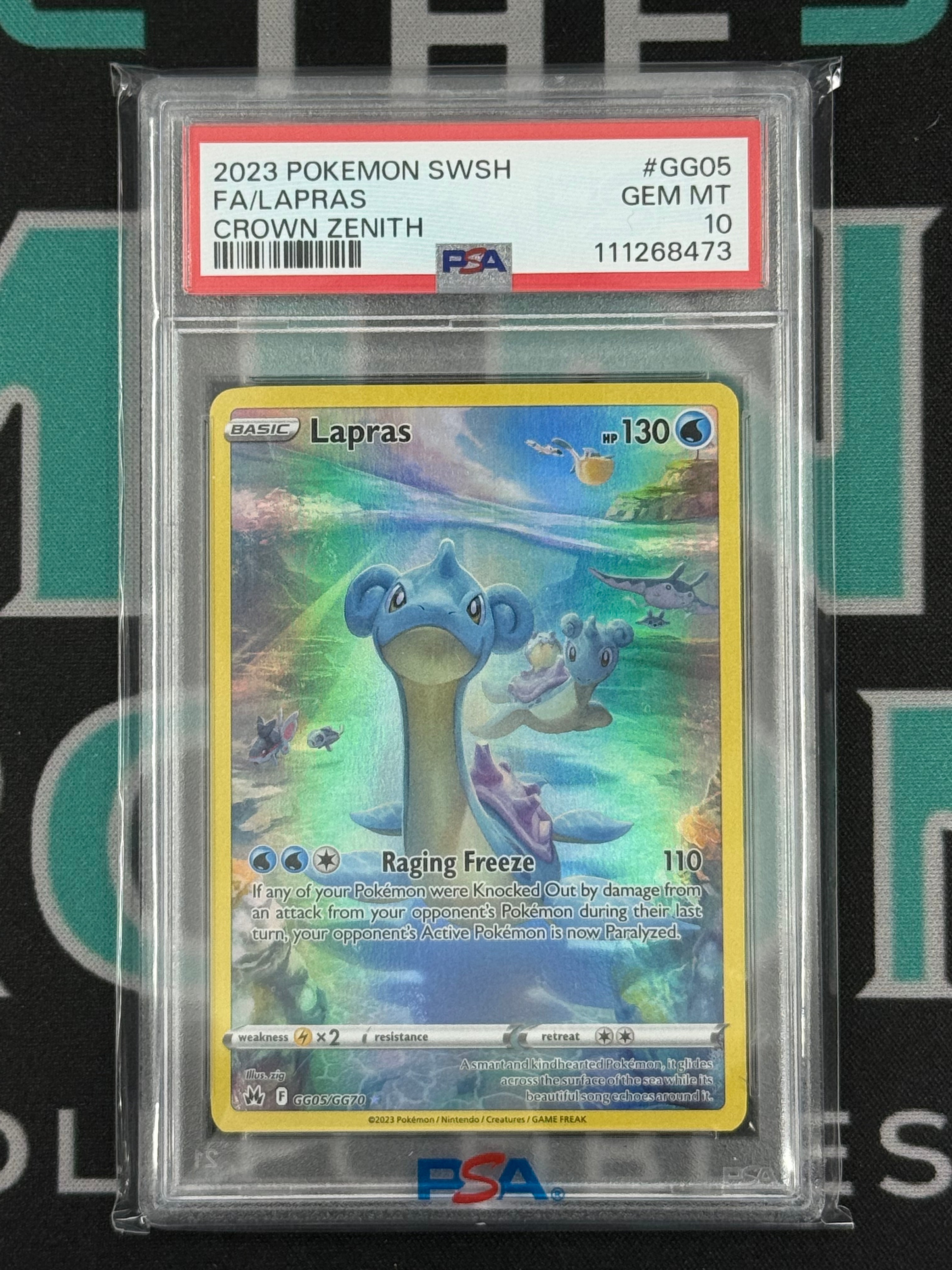 2023 Crown Zenith Lapras Galarian Gallery Ultra Rare PSA 10