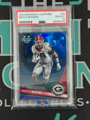 2023 Topps Bowman U Brock Bowers Sapphire PSA 10