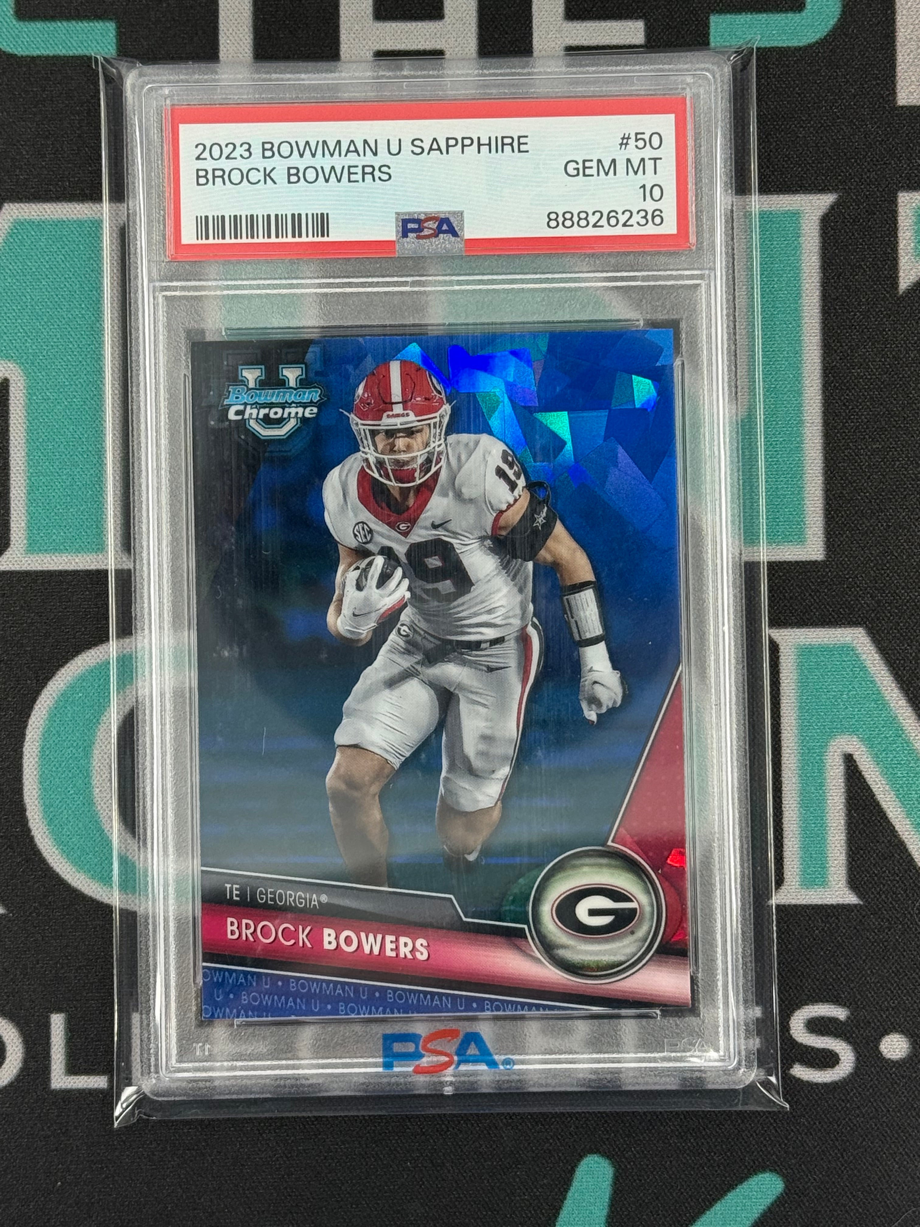 2023 Topps Bowman U Brock Bowers Sapphire PSA 10