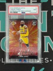 2024 Optic LeBron James Express Lane-Red Shimmer PSA 9