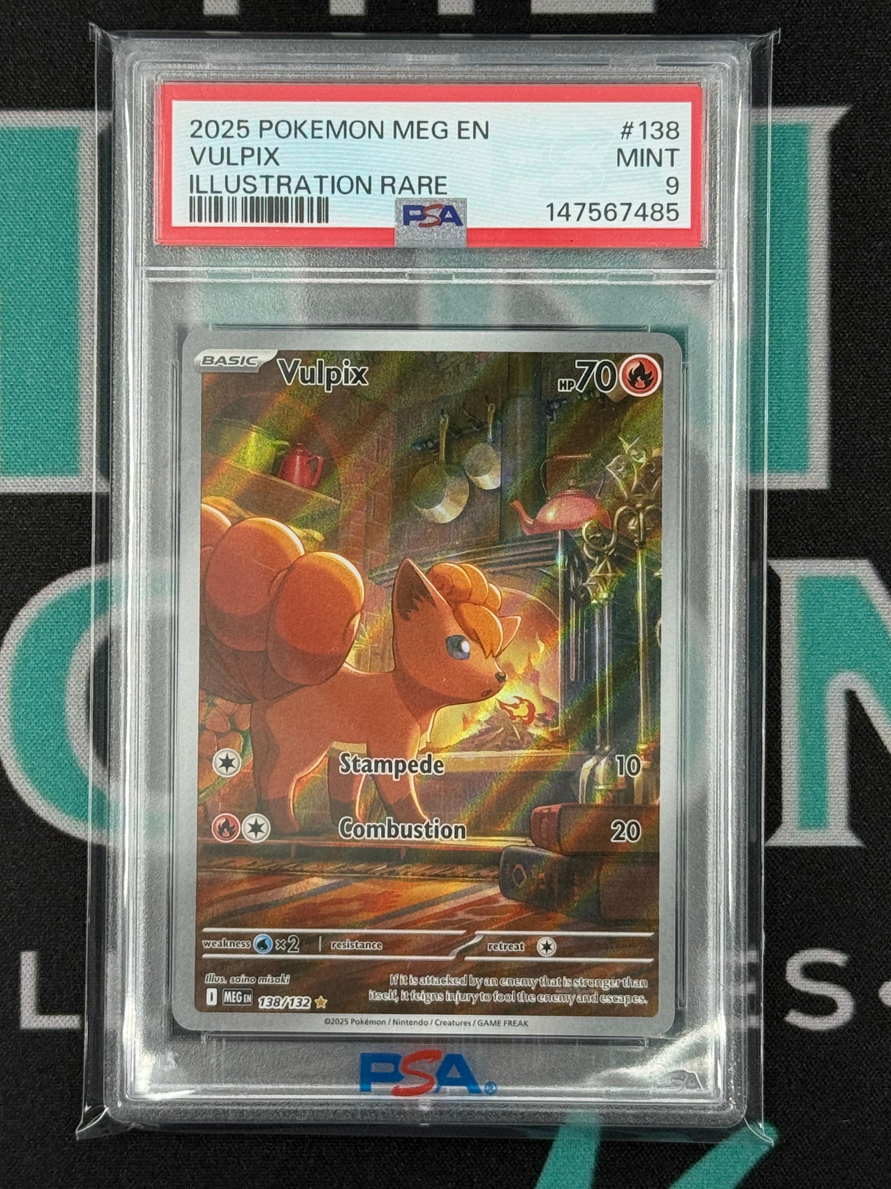 2025 Mega Evolution Vulpix Illustration Rare PSA 9