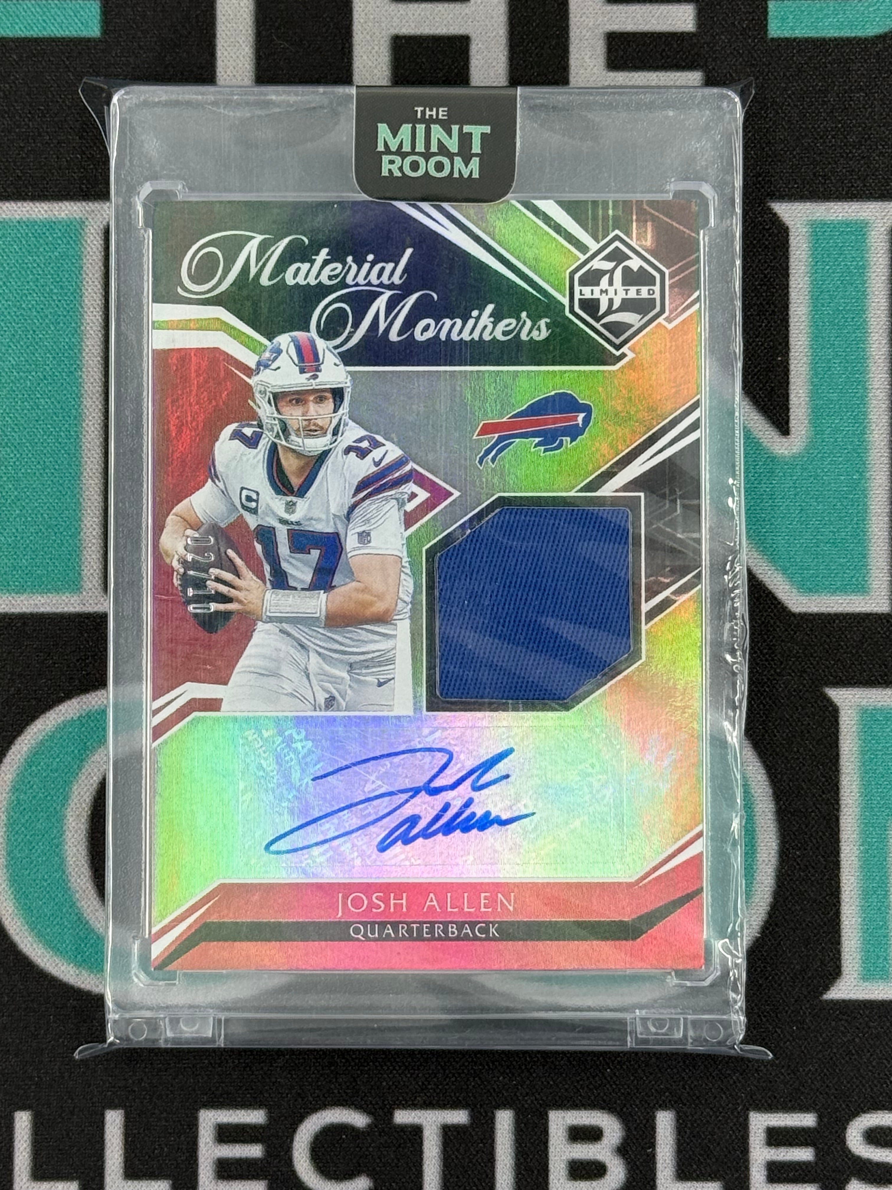 2021 Limited Edition Josh Allen Materials Monikers Patch Auto /10