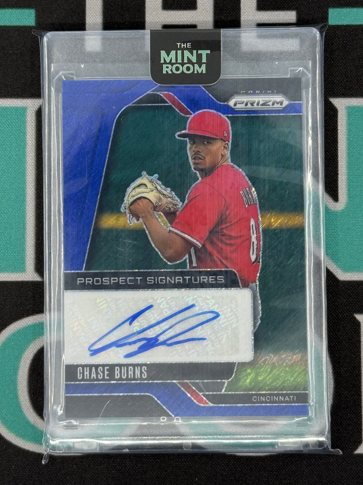2025 Prizm Chase Burns Prospect Sigantures Blue Shimmer /8