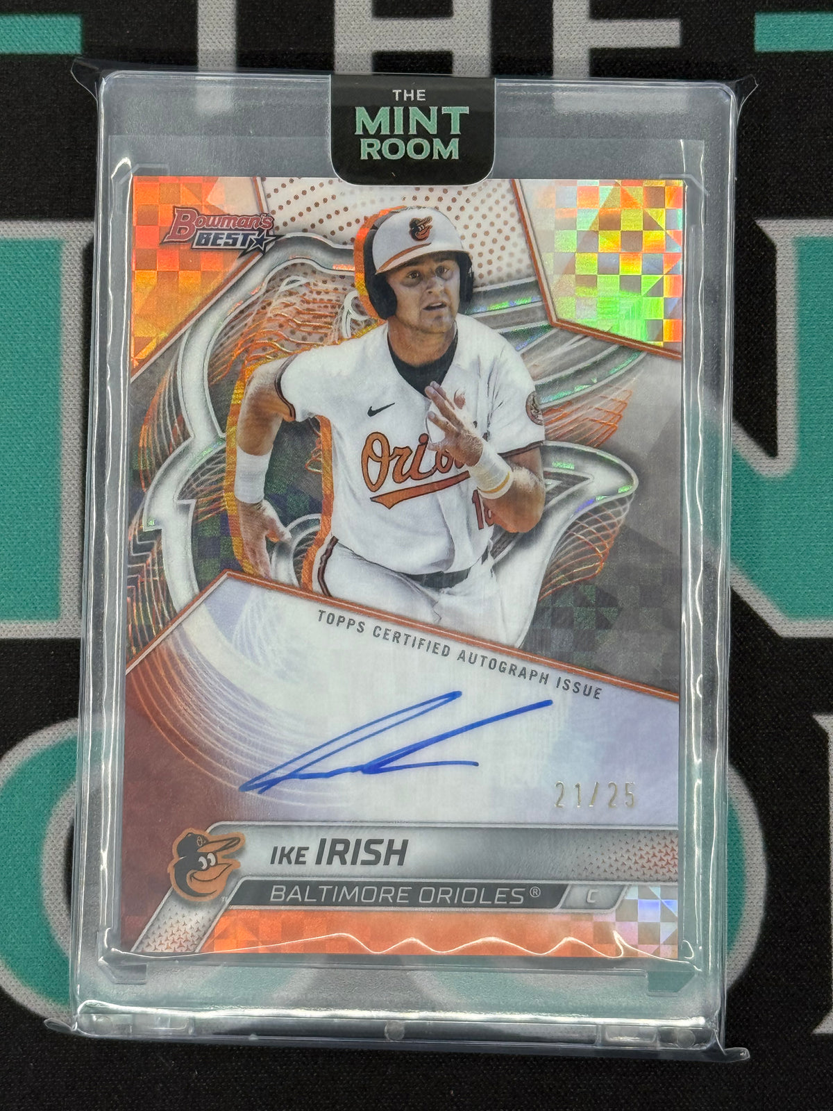 2025 Bowman's Best Ike Irish Orange X-Fractor Auto /25