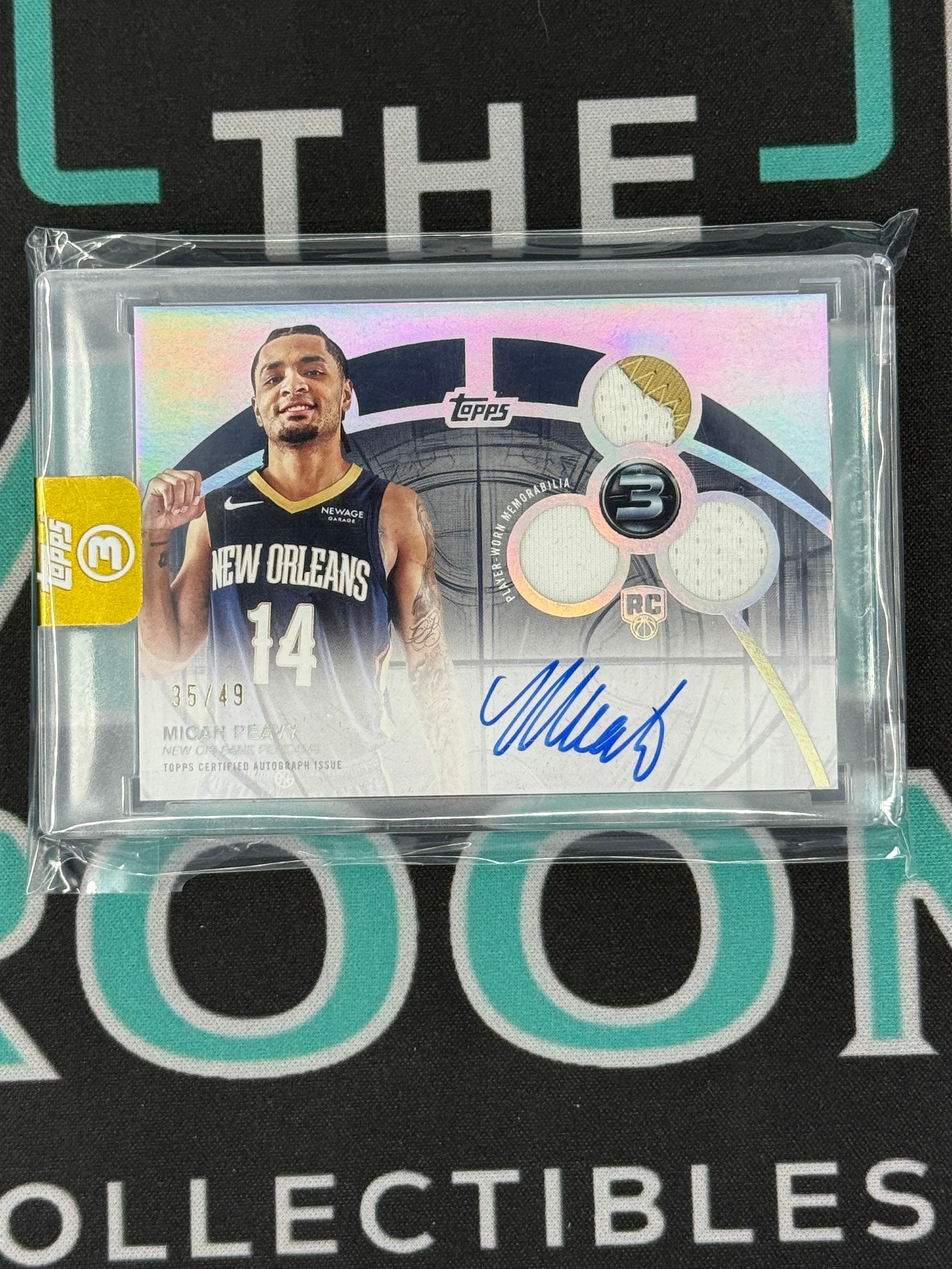 2026 Topps 3 Micah Peavy Triple Patch Auto /49