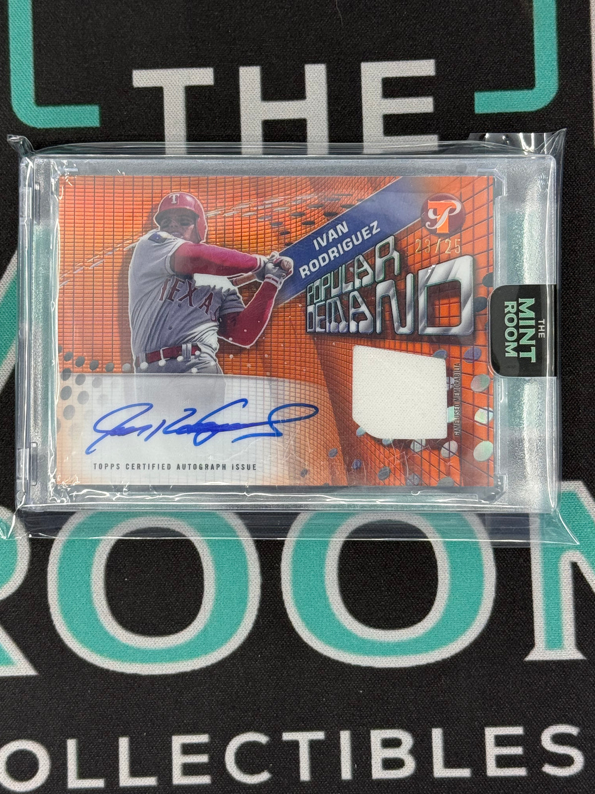 2025 Pristine Ivan Rodriguez Popular Demand Patch Auto Orange /25