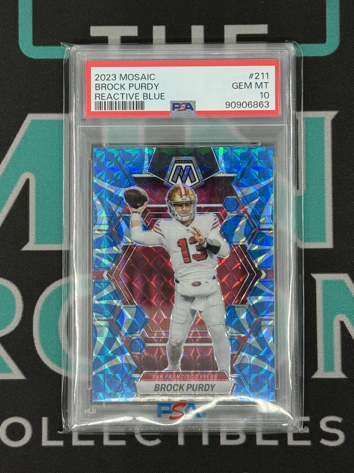 2023 Mosaic Brock Purdy Reactive Blue PSA 10