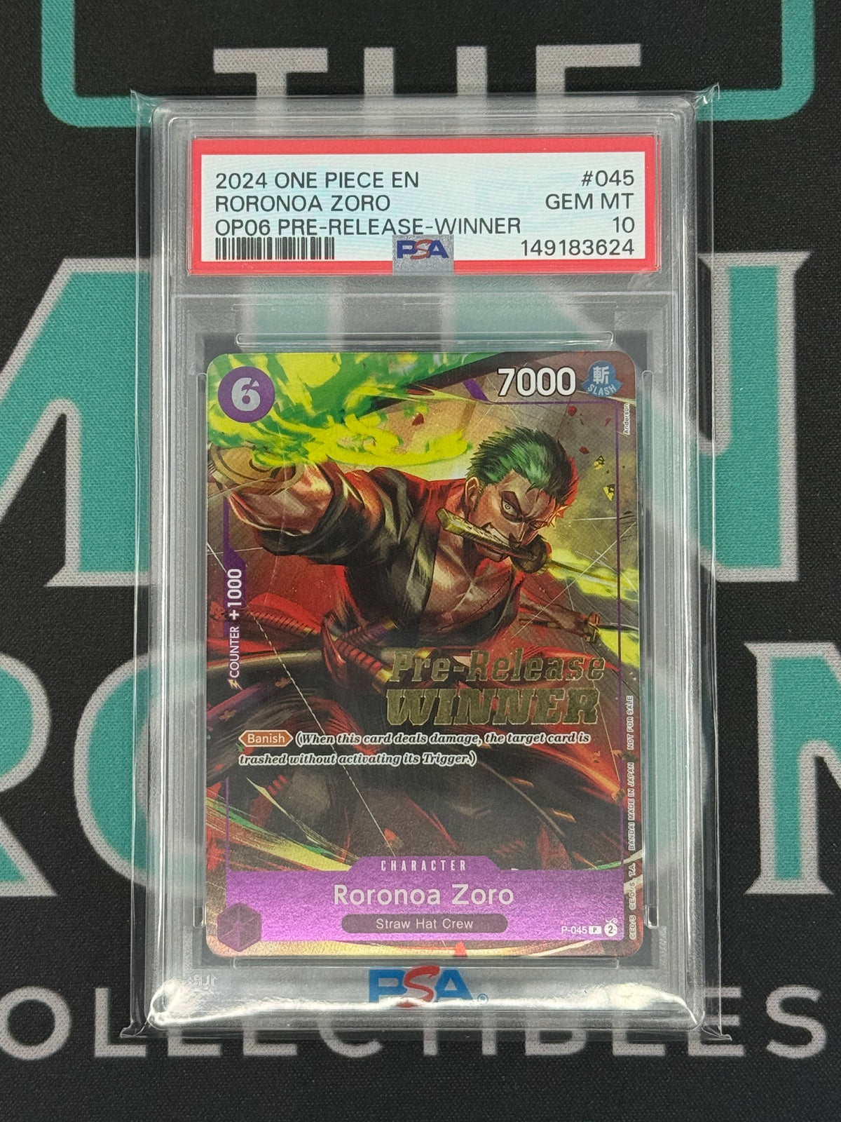 2024 Wings Of The Captain Roronoa Zoro Pre-Release Winner PSA 10