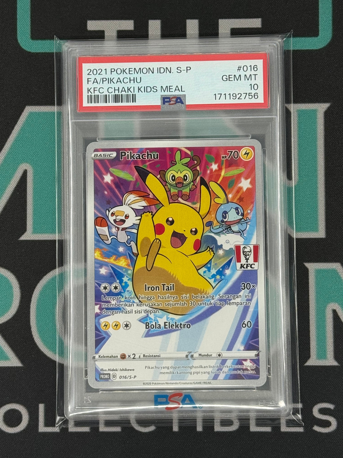 2021 KFC Chaki Kids Meal Pikachu Full Art Promo PSA 10