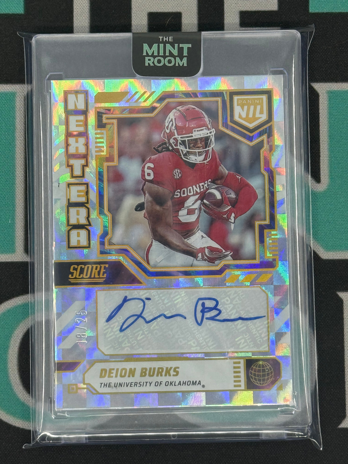 2025 Panini Score Football Deion Burks Next Era NIL Auto /25