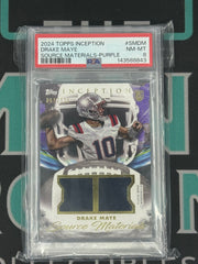 2024 Topps Inception Source Materials Rookie Drake Maye Patch /125 PSA 8