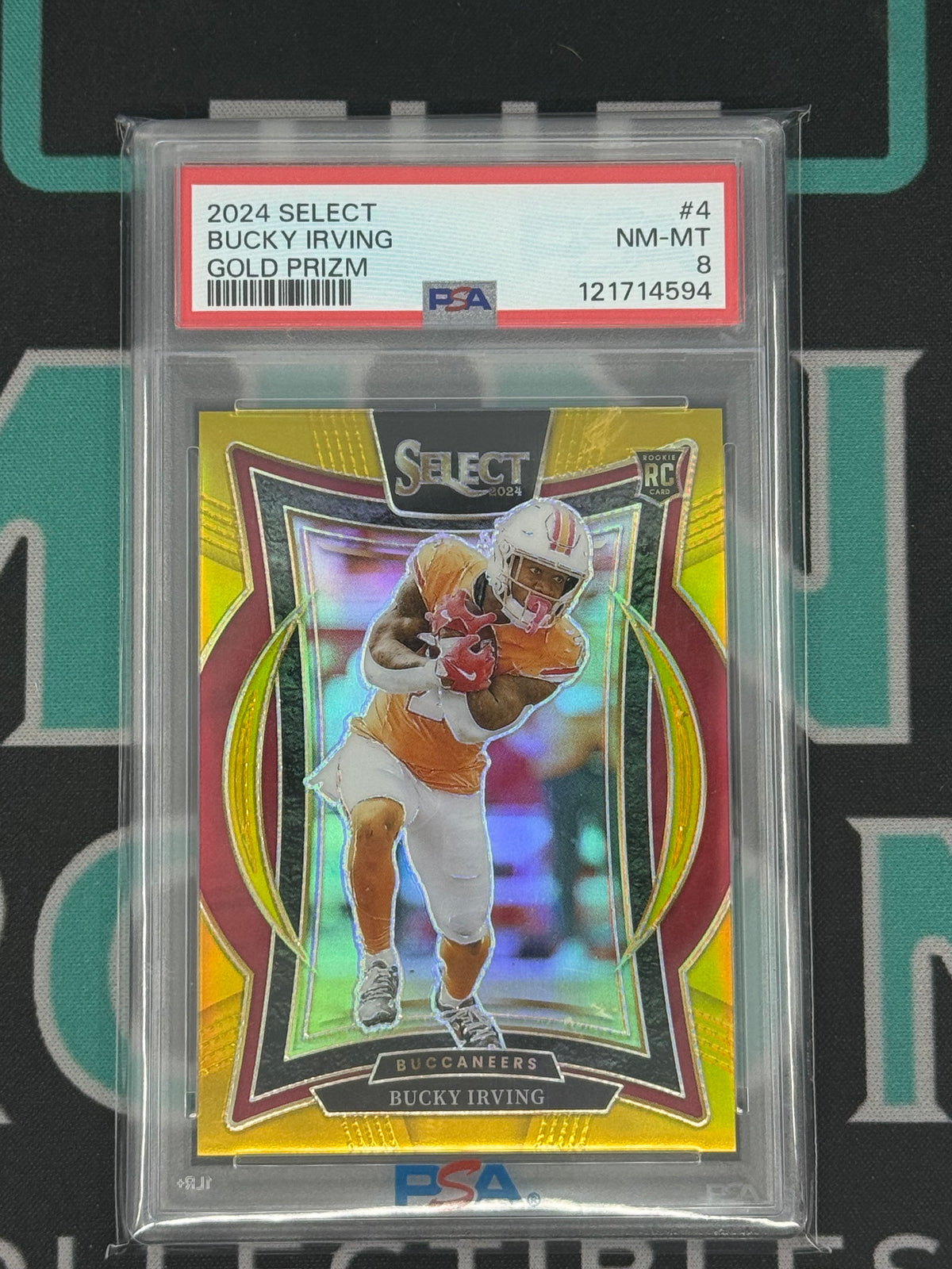 2024 Panini Select Bucky Irving Rookie Gold Prizm /10 PSA 8