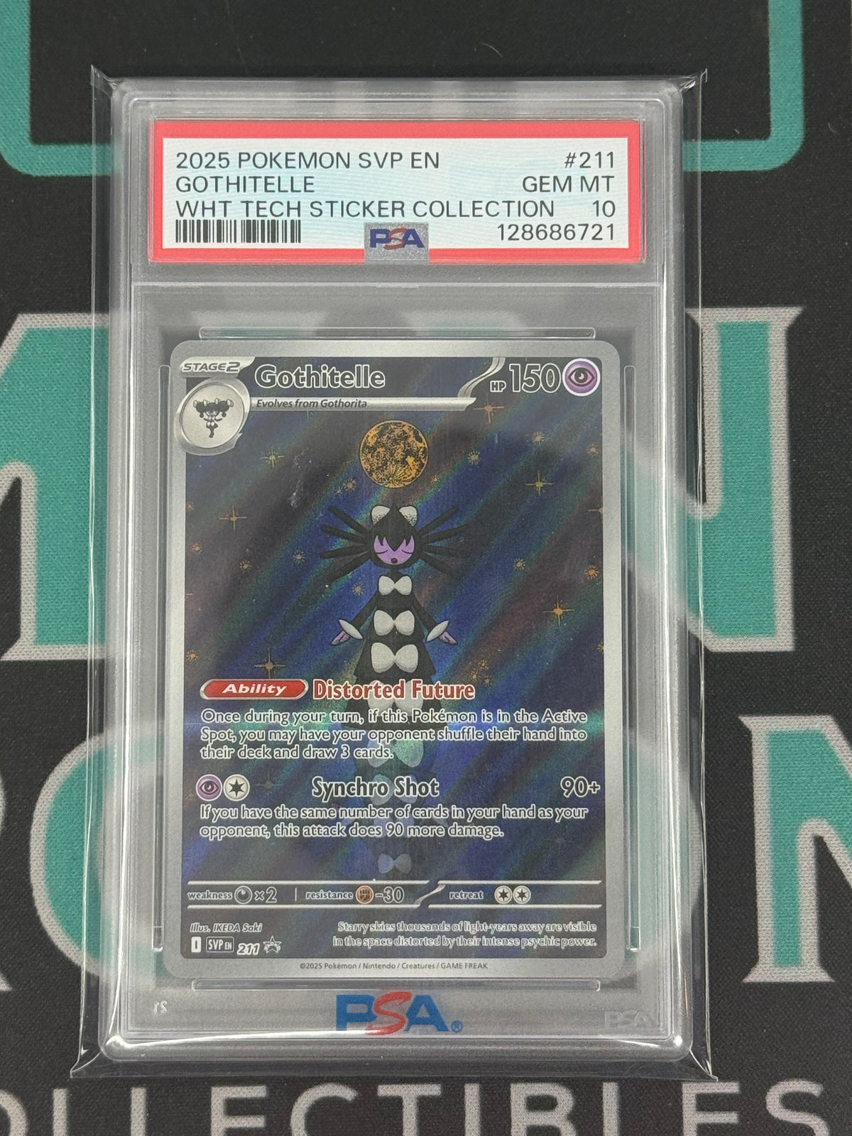 2025 White Flare Gothitelle Sticker Collection Promo PSA 10