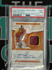 2022 National Treasures Mike Alstott Last Legacies Patch Auto Gold Holo /10 PSA 9